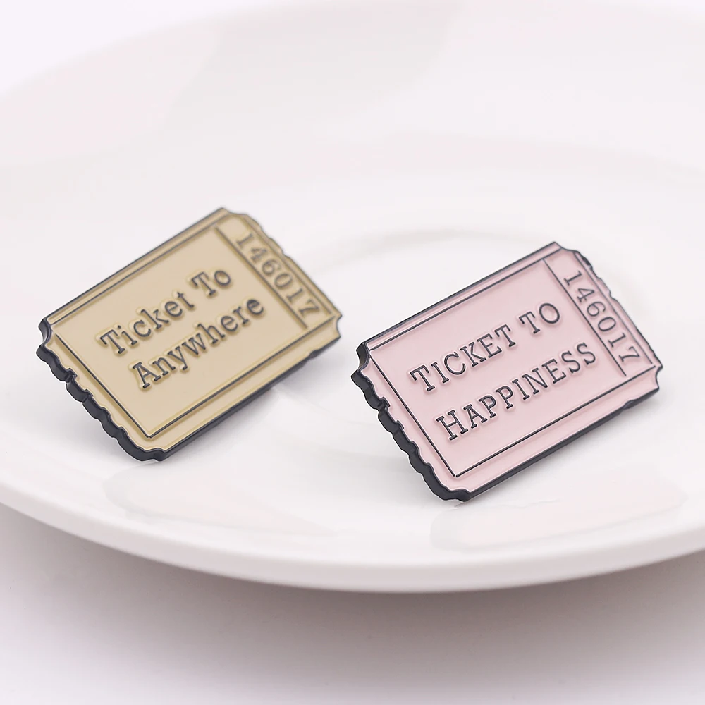 Квитанция на счастье в любом месте эмалированные булавки счастливый Шарм значки