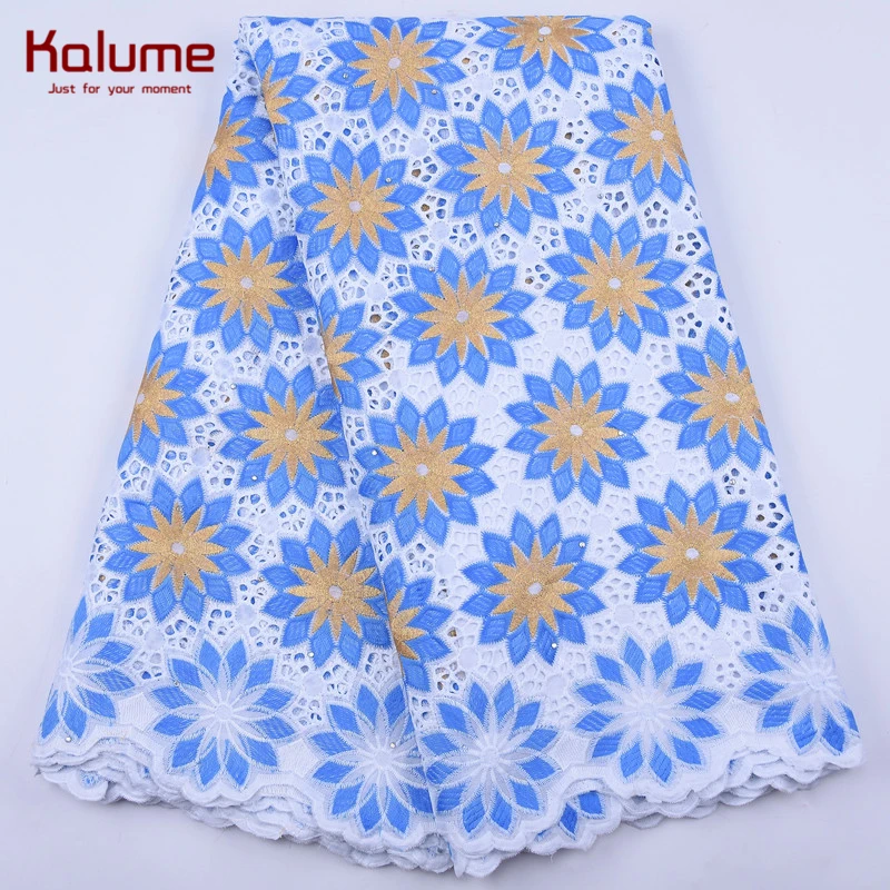 Kalume новейшая 100% хлопчатобумажная кружевная ткань с отверстиями африканская