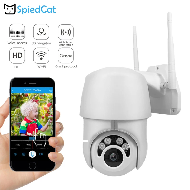 Ip камера WiFi 2MP 1080P Беспроводная PTZ скоростная купольная CCTV IR Onvif домашняя охранная