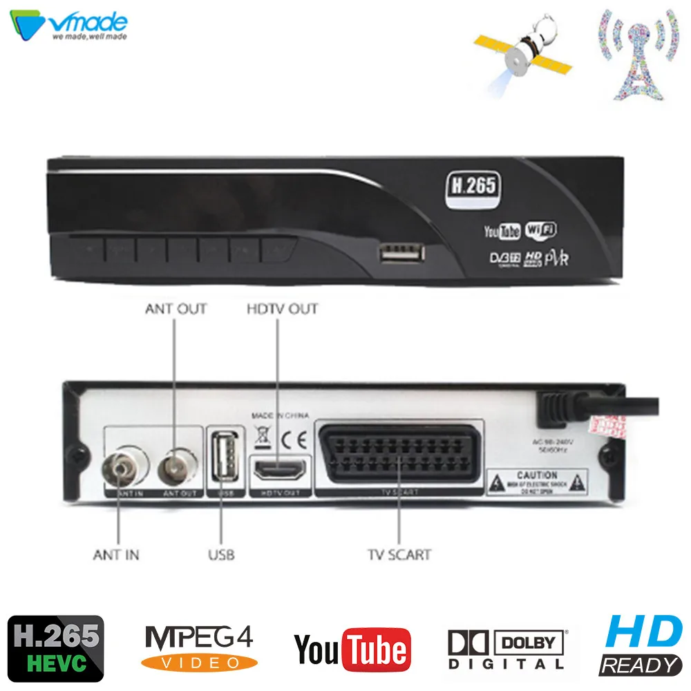 DVB-T2 HD 1080P цифровой эфирный приемник H.265/HEVC DVB-T ТВ тюнер Поддержка Dolby AC3 Youtube MPEG4 стандартная приставка