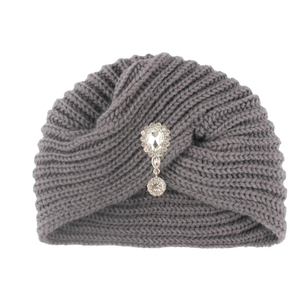 

Pearl Jewelry Hat Cross Women Cap Female Warm Casual Fashion Winter Casual Knitted Hat High Quality
