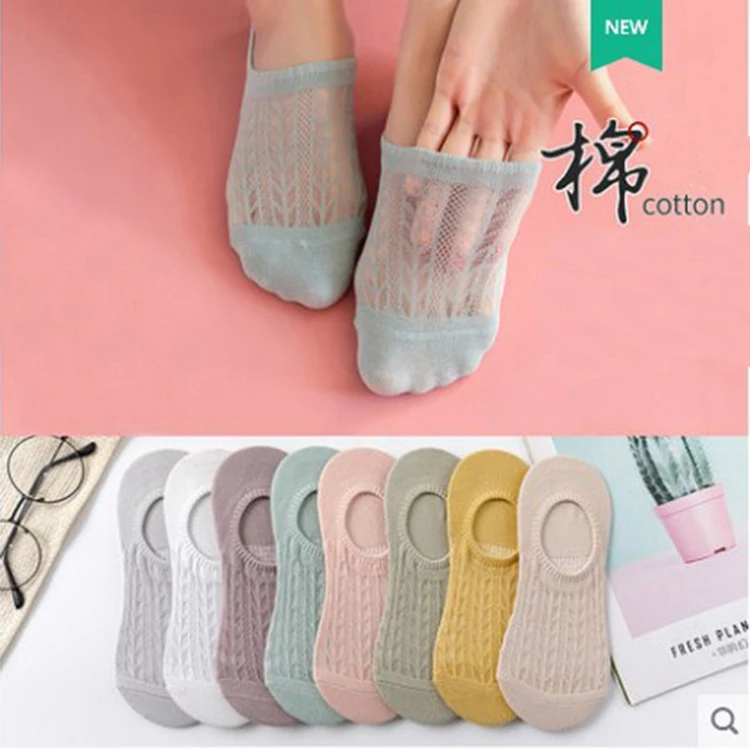 

Тонкие шелковые женские носки с нескользящей хлопковой нижней частью, цветные прозрачные носки с низким вырезом, новые удобные летние цвет...