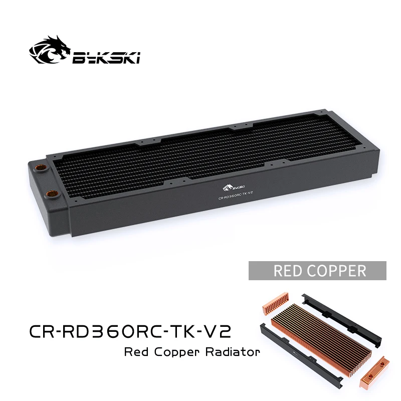 

Bykski 360mm Copper Radiator RC Series High-performance Heat Dissipation 40mm Thickness for 12cm Fan Cooler, CR-RD360RC-TK-V2