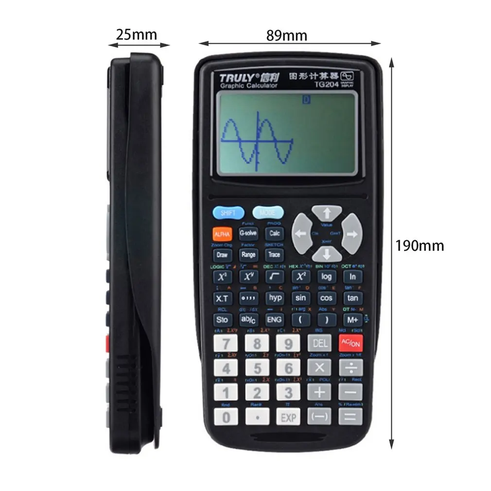 TG204 портативный размер школьников Графический Калькулятор научный графический калькулятор для графического обучения черный
