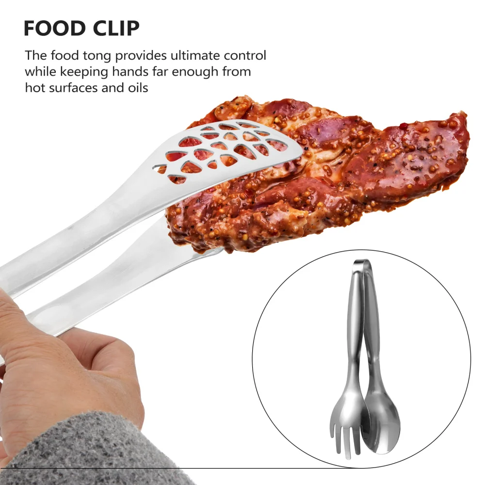 

Stainless Steel Food Tong Household Bread Clip Practical Outdoor Barbecue Tong