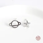 LKO настоящее серебро 925 пробы 100% звезда планета серьги-гвоздики для женщин милые простые серьги-гвоздики для девочек ювелирные аксессуары подарок