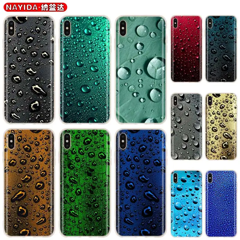 Мягкий чехол из ТПУ для iPhone 12 Mini 11 Pro XS Max XR X 8 7 6 Plus 5S SE S с каплями воды 2020 | Мобильные