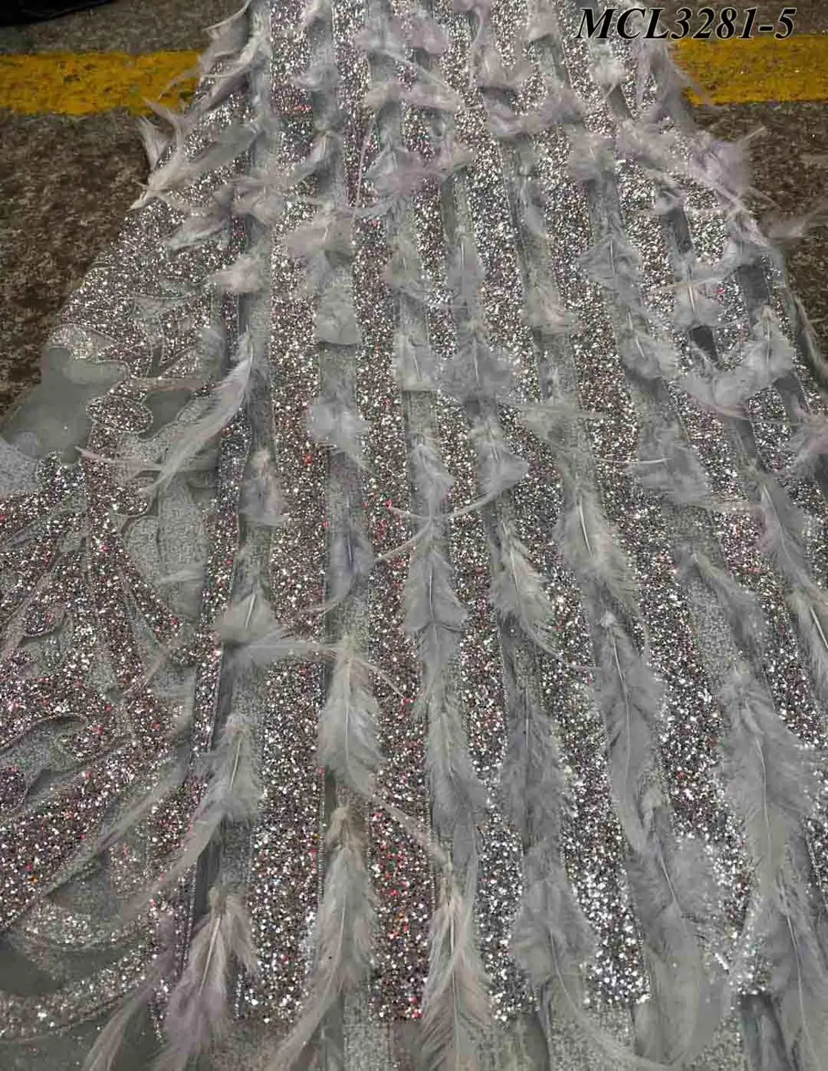 Оптовая продажа Зеленый Французский шитье 3D вышитый цветок из бисера с жемчугом