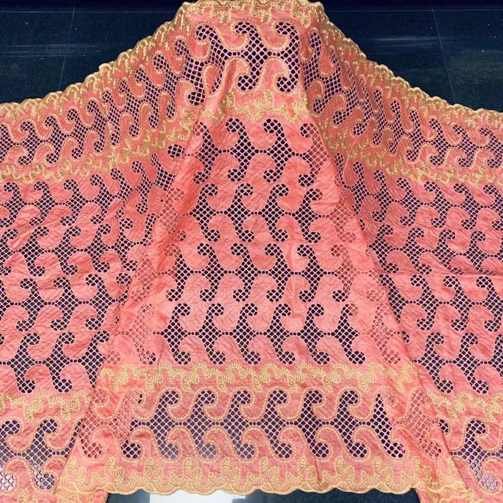 

Новое поступление, базин богатая ткань с гипюром, персиковая индийская африканская традиционная свадебная одежда, богатая ткань