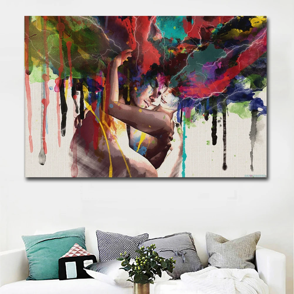 

Posters Prints Lover Huging Canvas Painting Wall Pictures For Living Room Wall Art Abstract Decoration Paintings