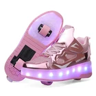 Кроссовки с подсветильник кой для родителей и детей, кроссовки на роликах для женщин и мужчин, 2 колеса, подарок на день рождения, 2022