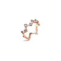 fashionable and exquisite rose gold zircon ring simple and delicate wave new product ring