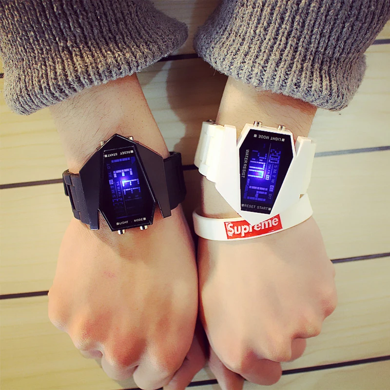 Светодиодный самолет детские часы цветной фонарик спортивные цифровые наручные