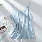 Женская майка, топ, Женская Базовая белая майка с V-образным вырезом, женская летняя майка без рукавов, Женская атласная шелковая майка