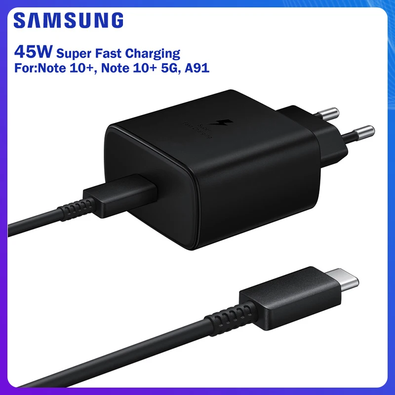 Оригинальное супер Адаптивное зарядное устройство SAMSUNG 45 Вт для Samsung GALAXY Note 10 Plus