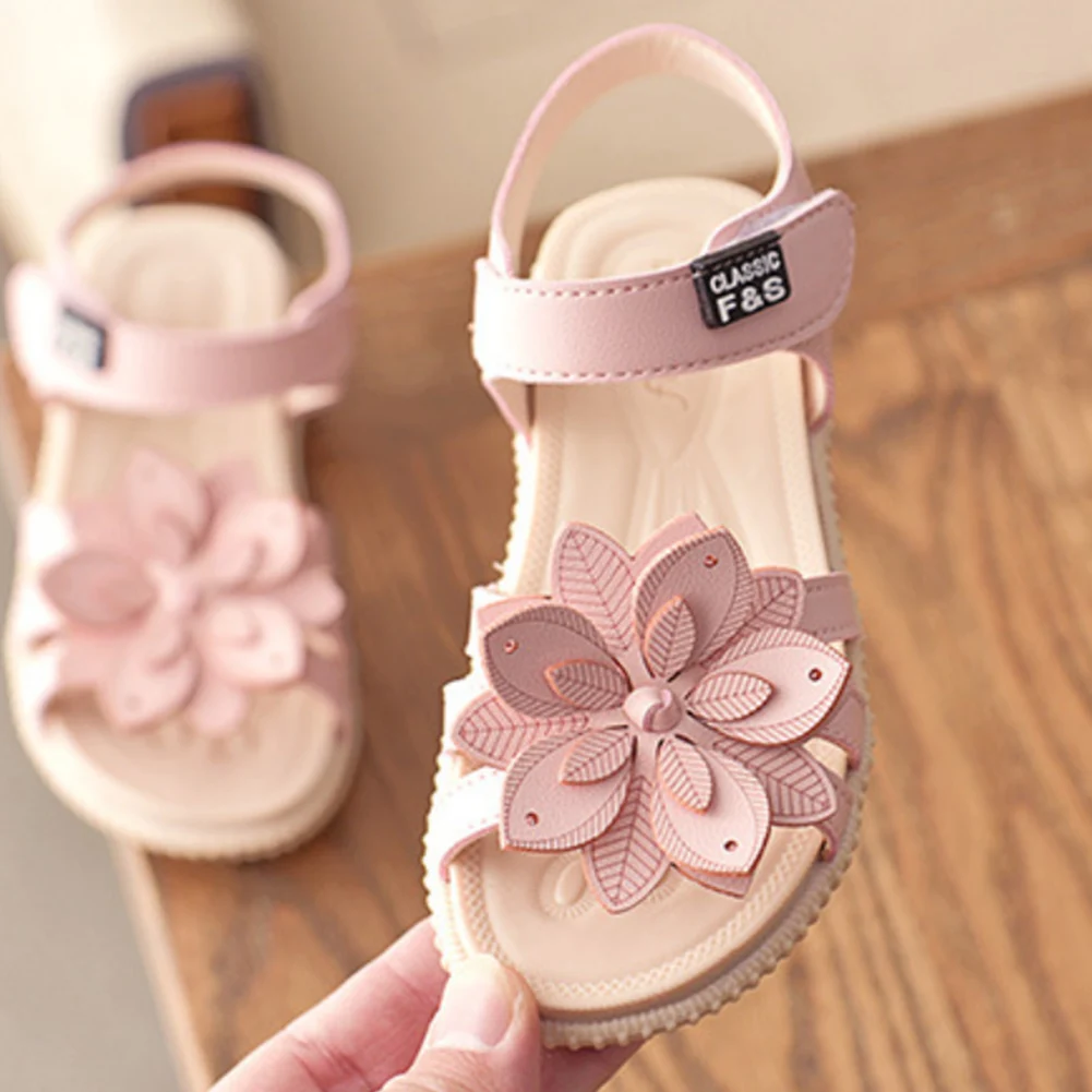 

Сандалии; Детская обувь; Новые модные кроссовки для девочек; Нескользящая Мягкая подошва; Повседневная летняя пляжная обувь; Милый цветочный дизайн
