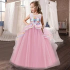 Летнее платье без рукавов с рисунком единорога для девочек, Детский карнавальный костюм принцессы, детская одежда, размер От 4 до 10 лет