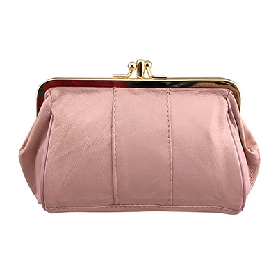 pink018 NICOLE& CO женский кошелек для монет из натуральной кожи держатель для карт кошелек с металлической рамкой кошелек для девочек маленький мешок для монет - Цвет: pink018