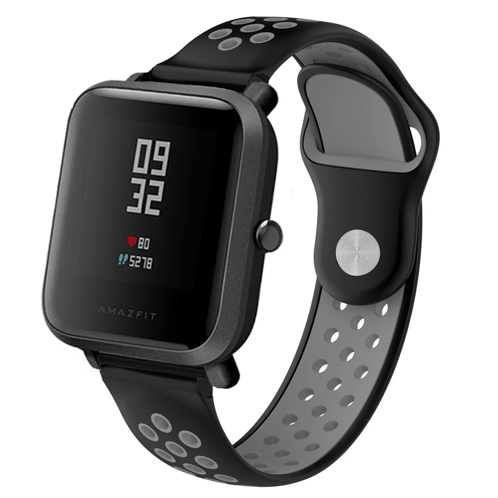 Спортивный ремешок для часов Huami Amazfit Bip силиконовый GTS Stratos 2 3 Pace 2s аксессуары