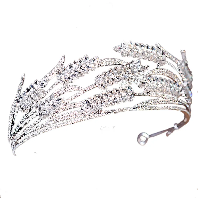 

Crystal Wheat Bridal Tiara Luxury Atmospheric Rhinestone Crown Wedding hair accessories