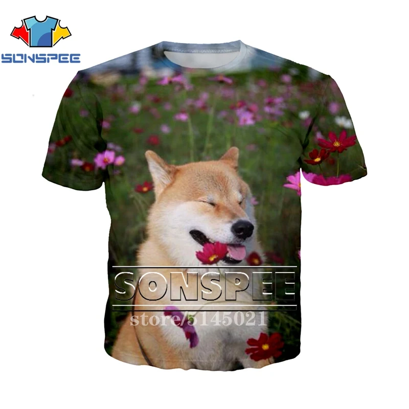 SONSPEE 3D принт Для мужчин Для женщин забавные Собаки Уход за кожей лица shiba Inu Doge Повседневное с О-образным вырезом Harajuku футболка Летняя футболка Молодежные Топы T011 - Цвет: 12