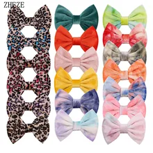 Laços infantis de veludo com leopardo, acessório para cabelo com/sem clipes para outono e inverno, 1 par, novo, 2021 (4)