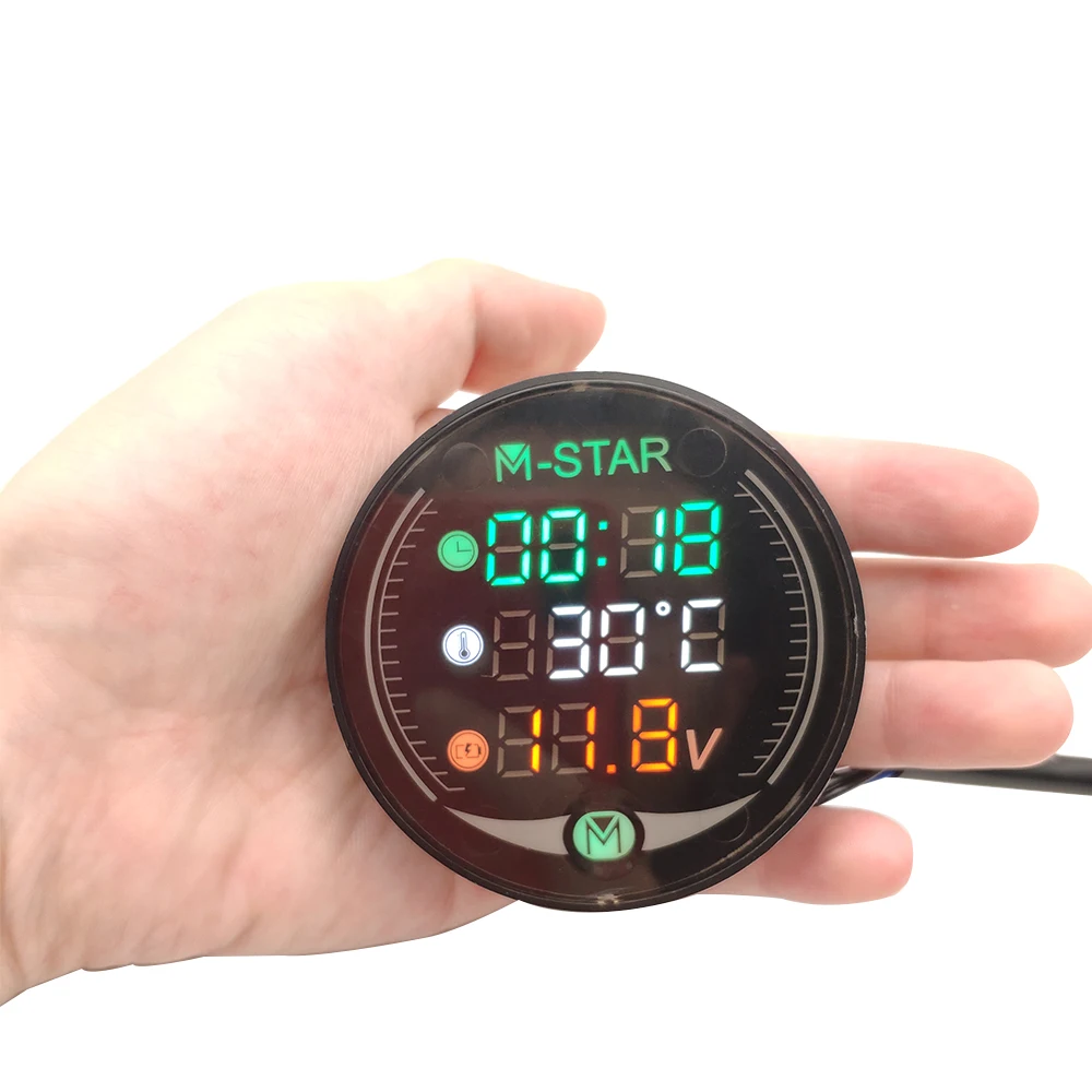 Мотоцикл вольтметр время Температура LED 3 в 1 светодиодный цифровой Напряжение