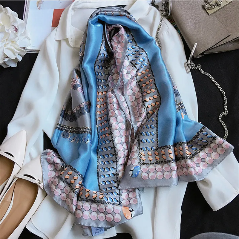 Женский квадратный шарф из натурального шелка 100% см |