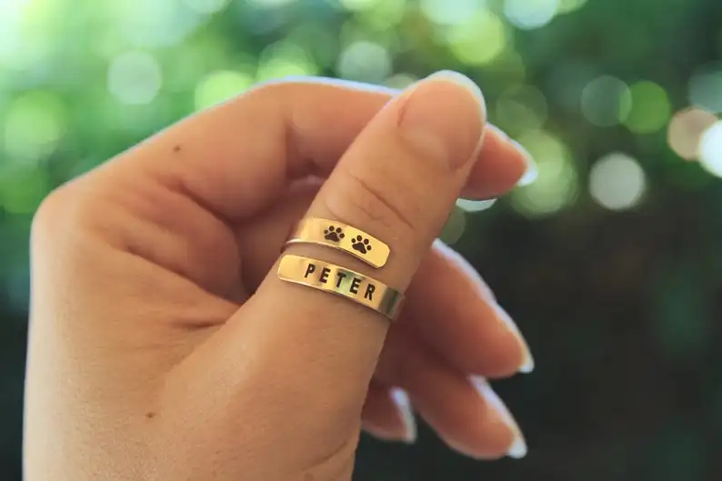 Женское кольцо модное из нержавеющей стали с гравировкой имени ID обручальное для