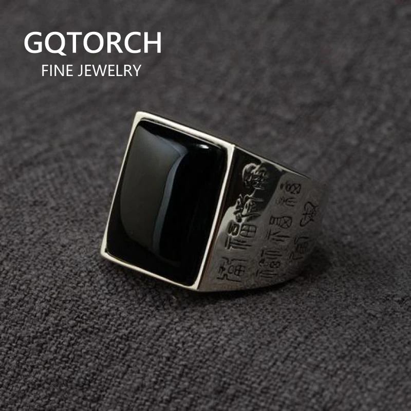 Настоящее 925 пробы серебряные мужские кольца выгравированы различные