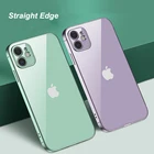 Чехол с прямым краем для iPhone 13 12 Mini 11 Pro Max XS Max XR X 7 8 6 6S Plus SE2 2020