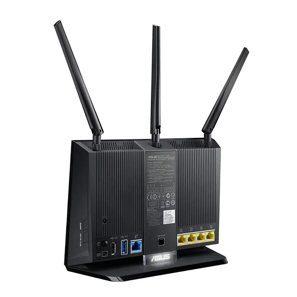 Двухдиапазонный Wi-Fi роутер ASUS RT-AC68U обновленный сетевой Merlin AC1900 1900 Мбит/с AiProtection |