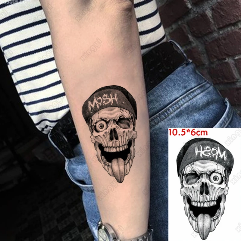 

Переводная татуировка Скелет тотемный глаз индийское перо боди-арт водостойкая Временная искусственная Татуировка фальш-тату для мужчин ж...