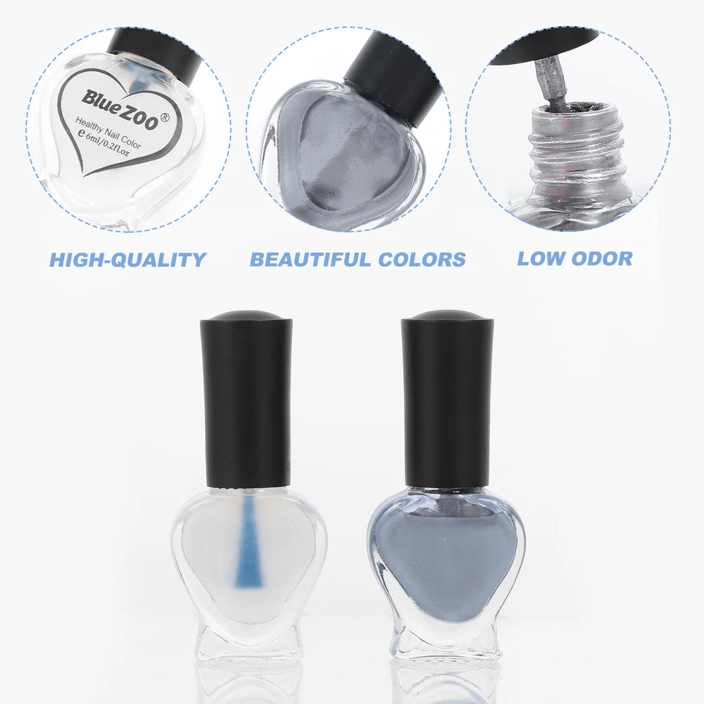 

10 Sets of Nail Polish Decorative Nail Polish with Metal Color Manicure Art Tool