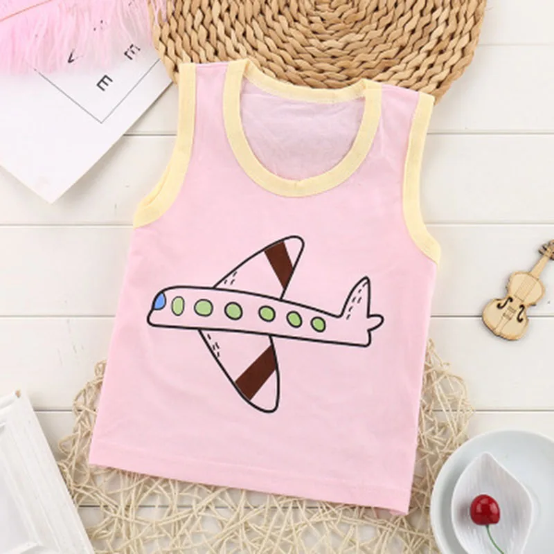 2019 Summer Explosion Children Clothes Sleeveless Vest Cotton Cartoon Kawaii Kids Tops Cool for Free Shipping |