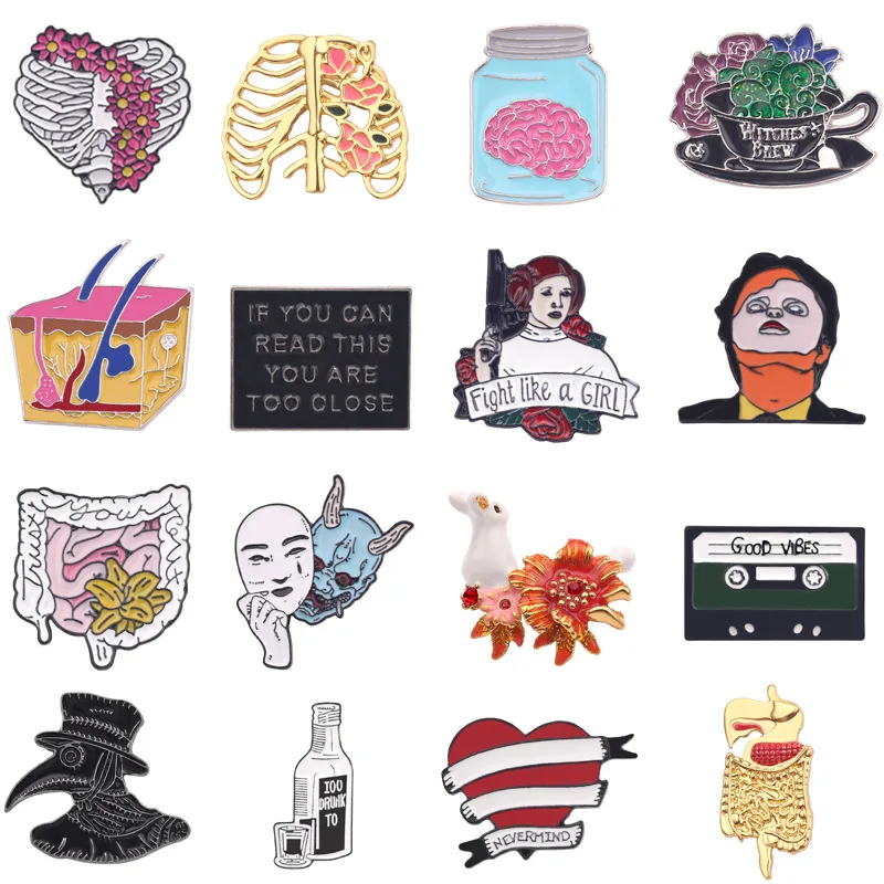 Корейская мода гипербола органов тела брошь значки героини фильма лидер продаж