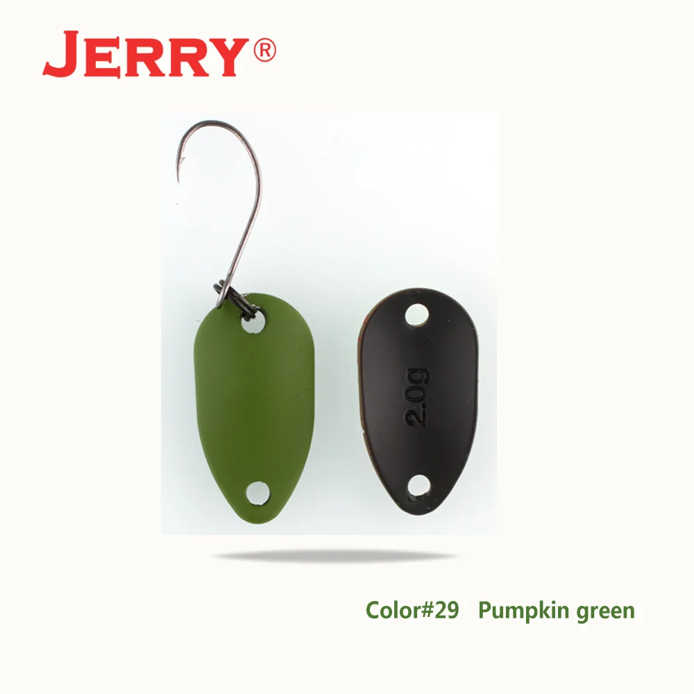 Jerry 1 шт. 2 г 3,5 г 4,5 г микро рыболовные ложки воблер несколько цветов рыболовные приманки Спиннер приманка форель ложка - Цвет: Pumpkin green