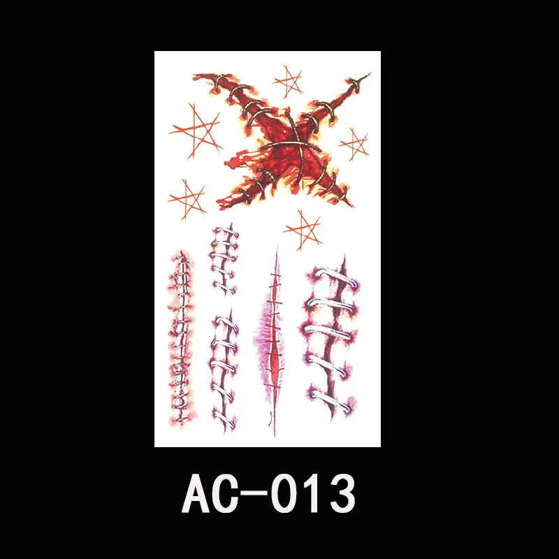 Временные татуировки на Хэллоуин наклейка s зомби с кровавым макияжем раны