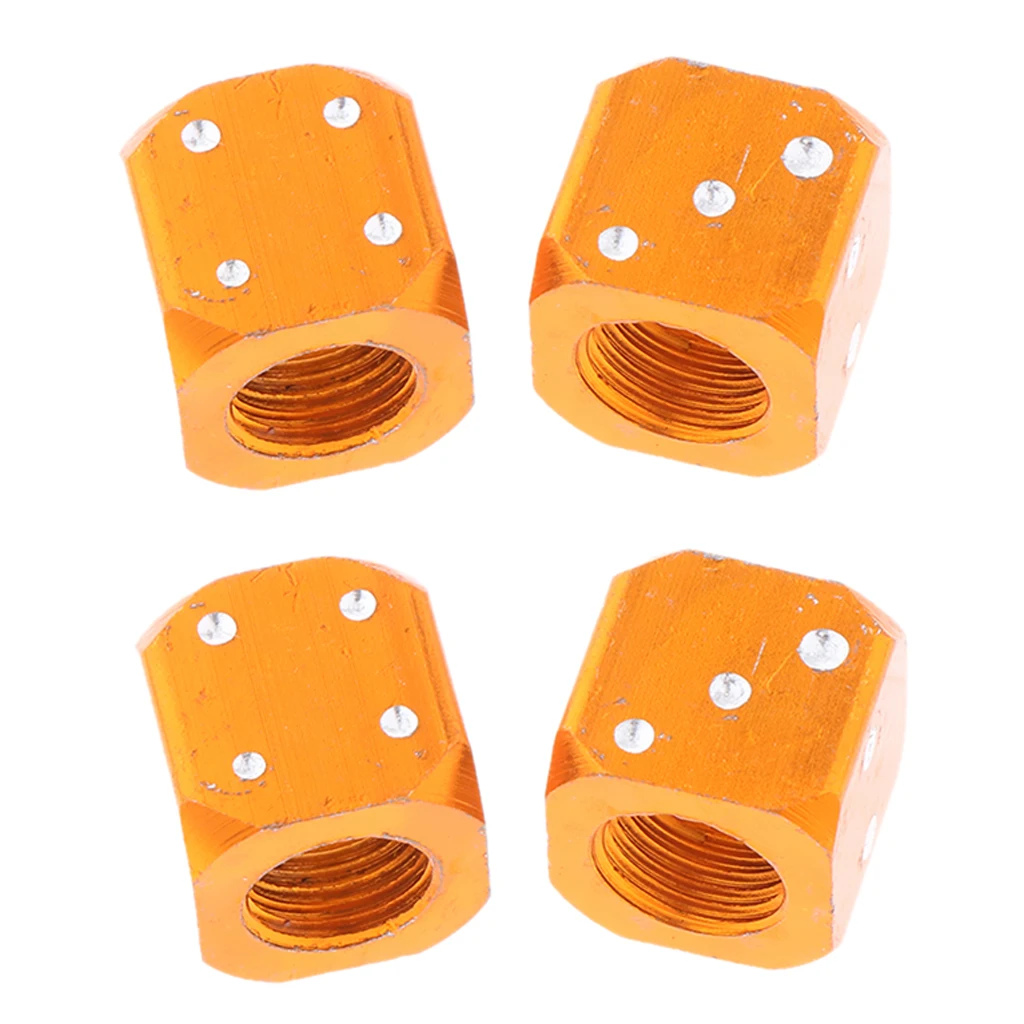 

4 x Orange Dice Tire/Wheel Air Stem Valve Caps for Motorcycle-Bike