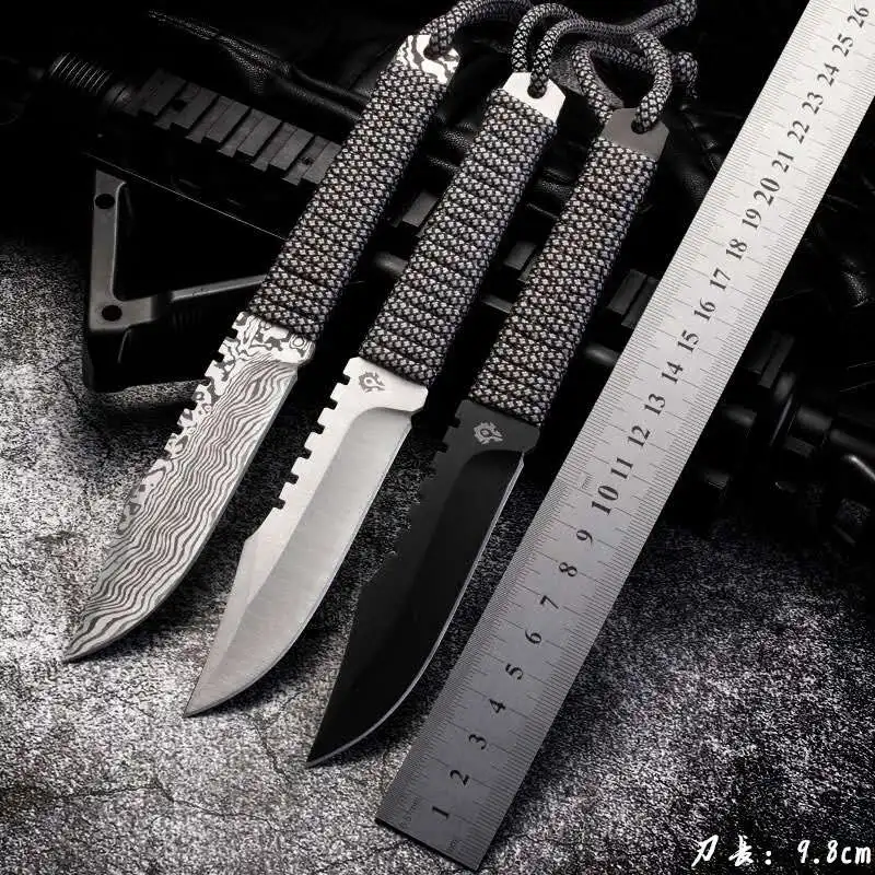 Уличный острый армейский нож походный веревочный для рыбалки барбекю резки