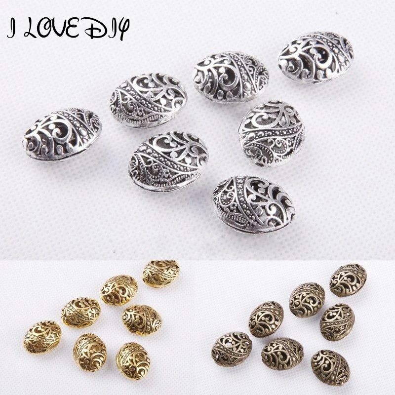 Овальные металлические бусины для рукоделия изготовление ювелирных изделий