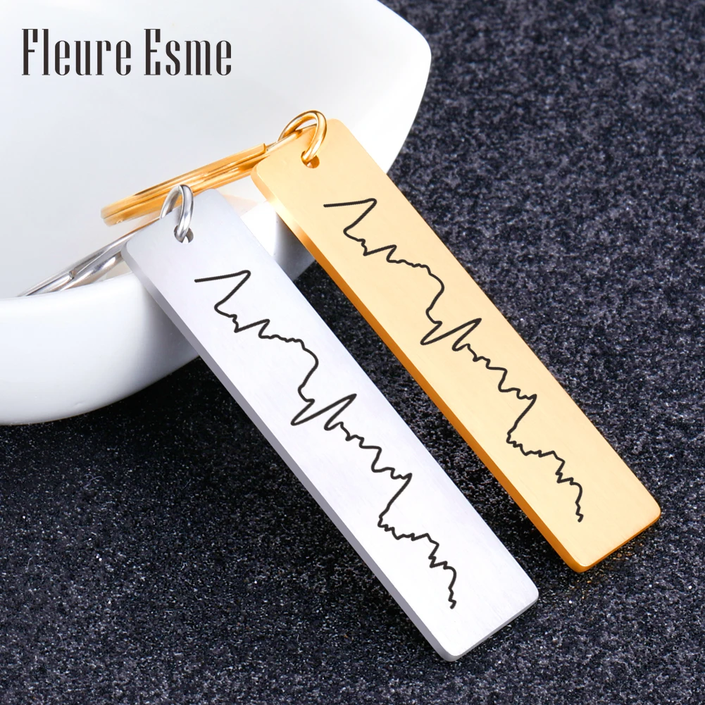 

Customized I Love You Heartbeat Curve Keychain Personalized Couples Keyring Gift For Best Friends Boyfriend Husband Key Jewelry