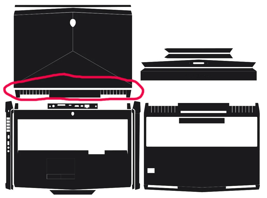 Наклейка для ноутбука на кожу из углеродного волокна защитная пленка Alienware 17 R4