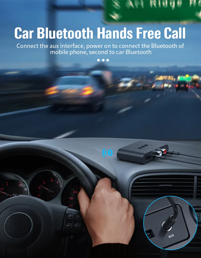 Приемник Bluetooth 5 0 U-диск RCA 3 мм AUX-разъем стерео беспроводной адаптер с микрофоном