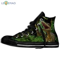 custom logo image printing sneakers shoes dinosaur autumn high quality unisex canvas breathable zapatos de mujer outdoor