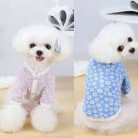 warm cozy puppy two legged knitwear casual pet shirt floral print pet clothes