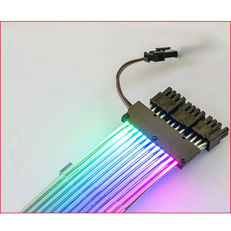 

24 Pin Extension Cable Motherboard SYNC Extension Cord 5V ARGB Motherboard Connector RGB Cable for PC Case