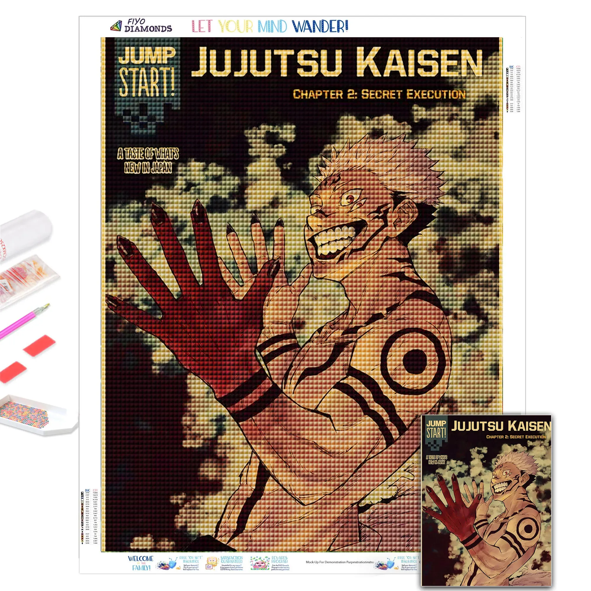 

Алмазная живопись из мультфильма аниме ююютсу кайсен картина Стразы полностью Алмазная мозаика вышивка крестиком наборы для домашнего дек...