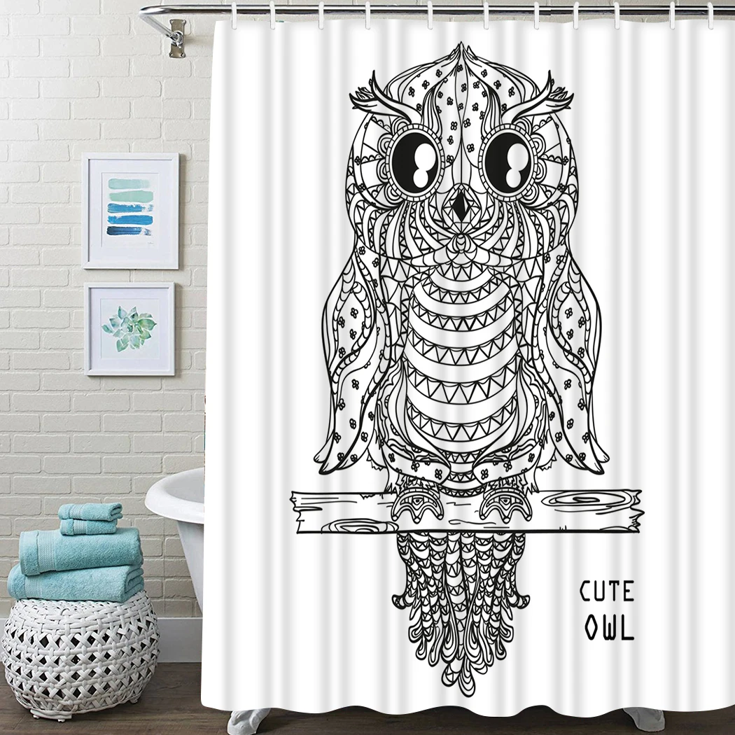 

Boho Shower Curtain Fox Tattoo Art Animals Shower Curtain Waterproof Fabric For Bathroom Decor Shower Curtains Set With Hooks