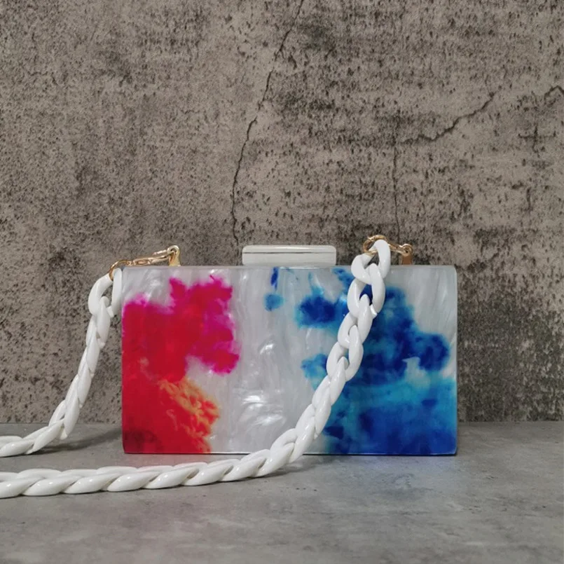 

Новая модная вечерняя сумка из 2021 акрила с чернильным принтом, мраморные вечерние кошельки для выпускного, женские сумочки, повседневный кл...